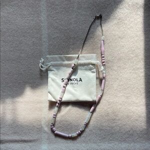 Shinola Pink and White Beaded Necklace